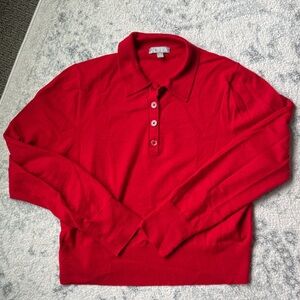 J. Crew Featherweight cashmere blend long sleeve polo